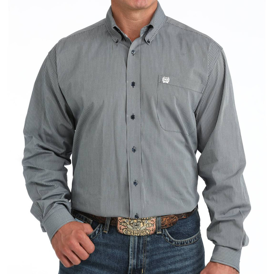 Cinch - Mens Jett Navy Pinstripe Arena Shirt