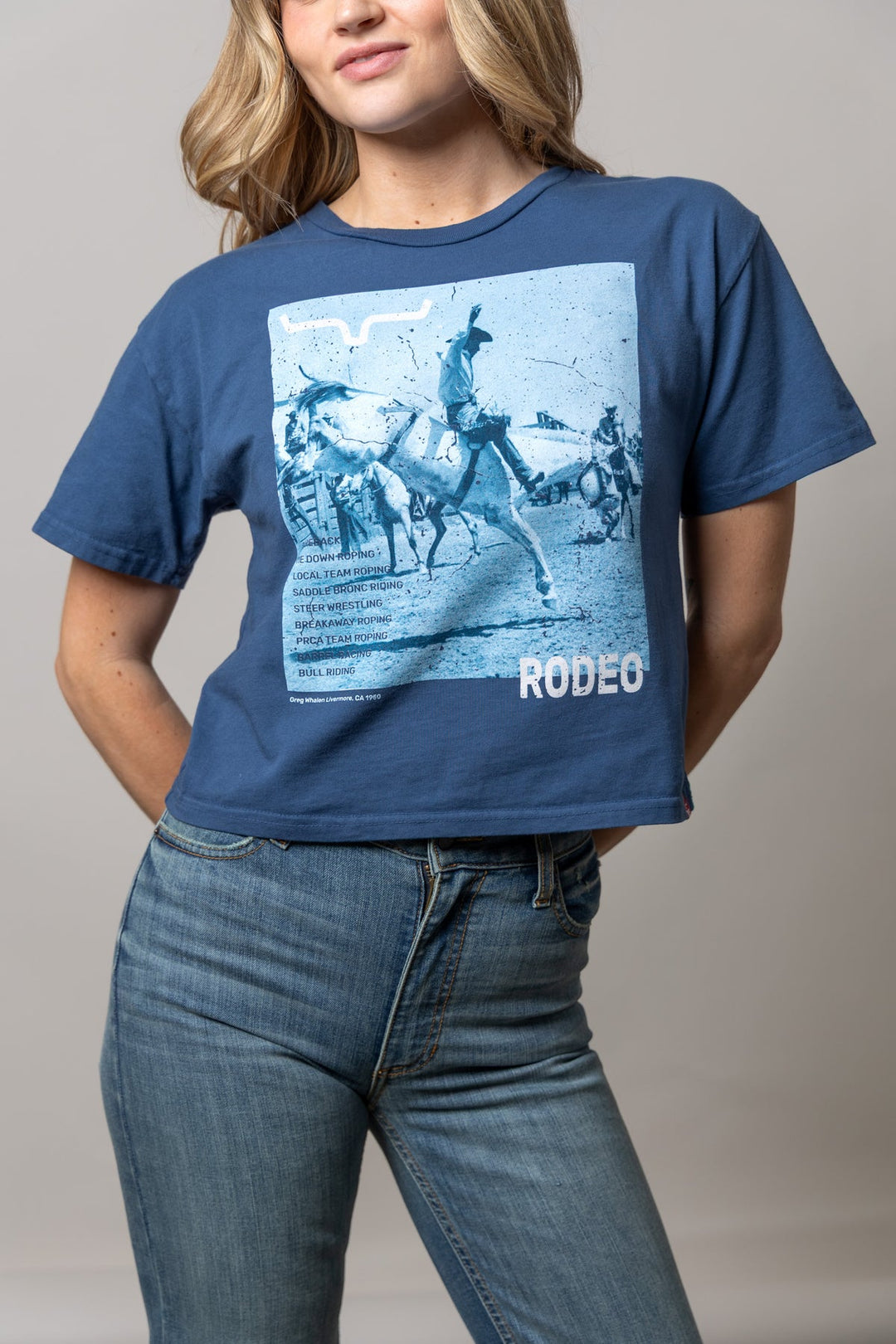 Kimes Ranch - Womens Not Our First Dark Blue Cropped Tee
