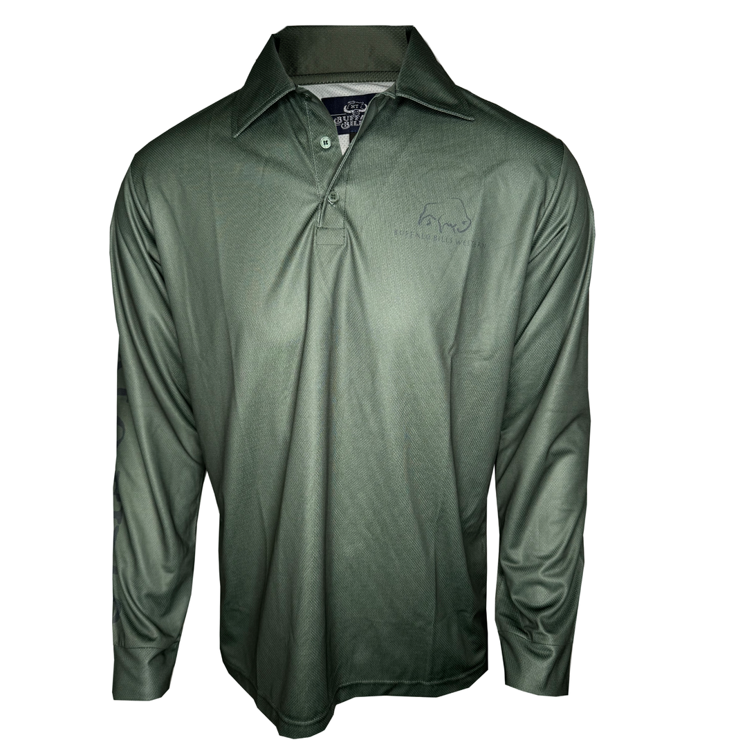 BBWS - Mens Olive NT Map Fishing Shirt