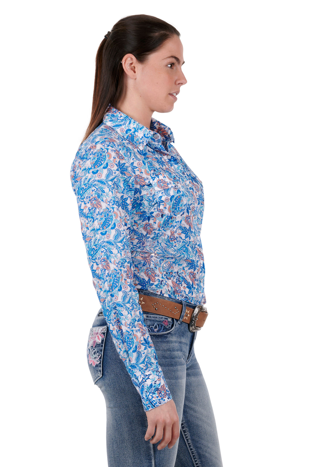 Pure Western - Womens Frances Coral Arena Shirt