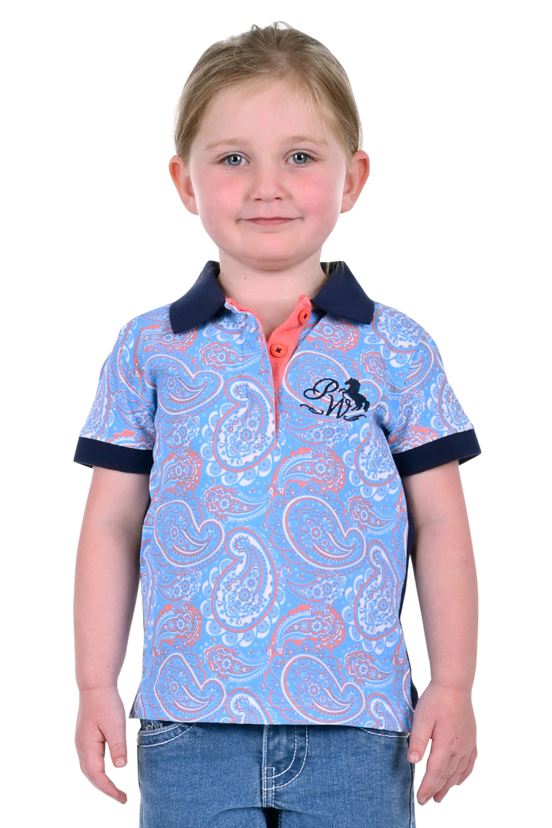Pure Western - Girls Kelsey Paisley Polo