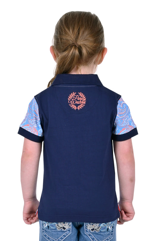 Pure Western - Girls Kelsey Paisley Polo