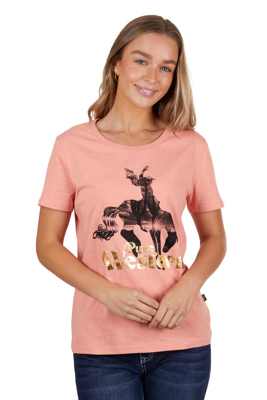 Pure Western - Womens Peach Tatum Tee