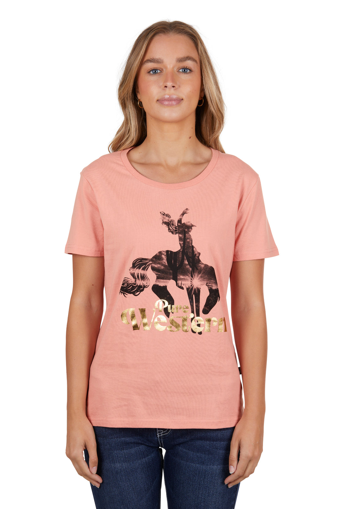 Pure Western - Womens Peach Tatum Tee