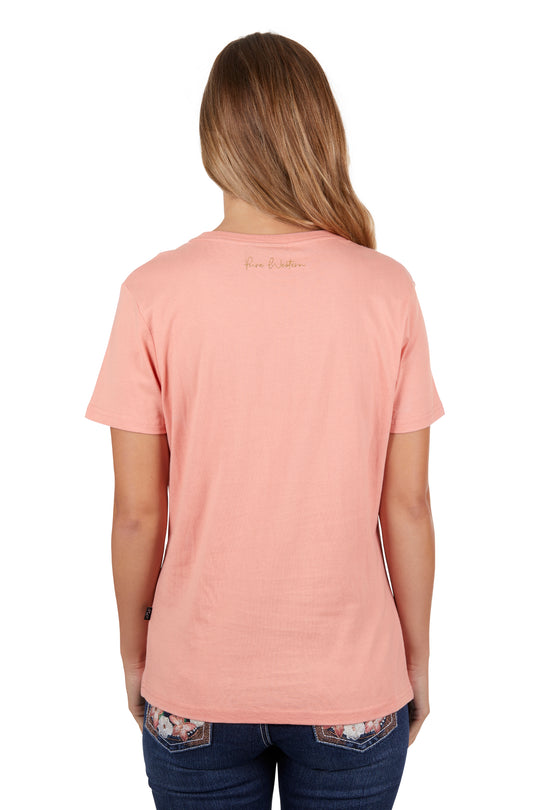 Pure Western - Womens Peach Tatum Tee