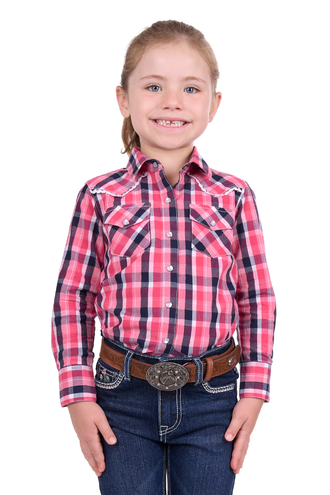 Pure Western - Girl Lulu Pink Arena Shirt