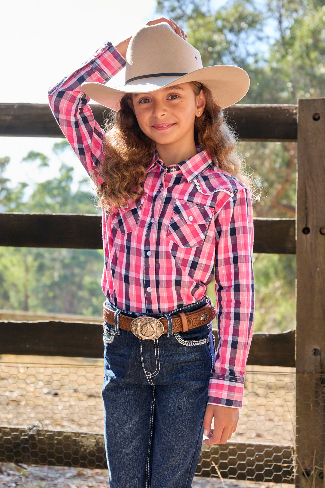 Pure Western - Girl Lulu Pink Arena Shirt