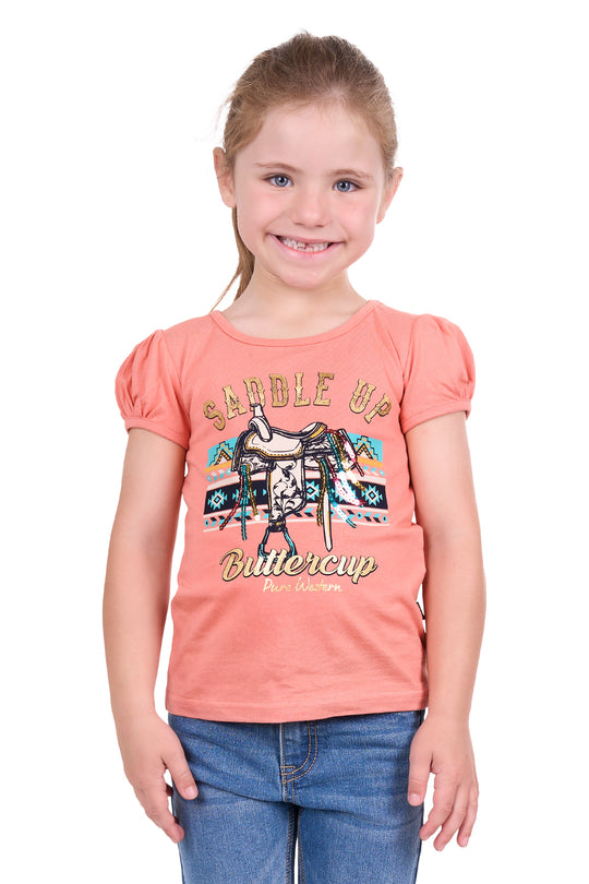 Pure Western - Girls Coral Candice Tee