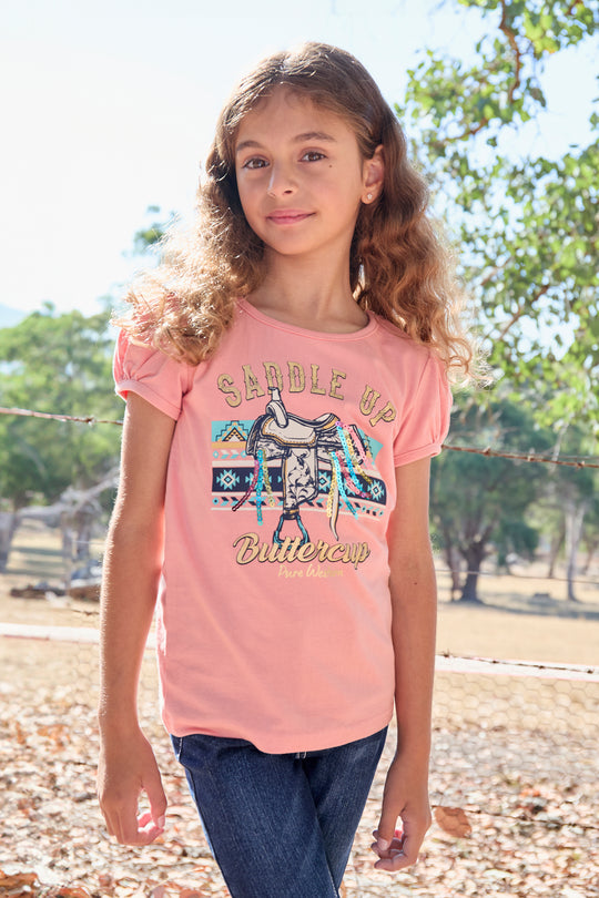 Pure Western - Girls Coral Candice Tee