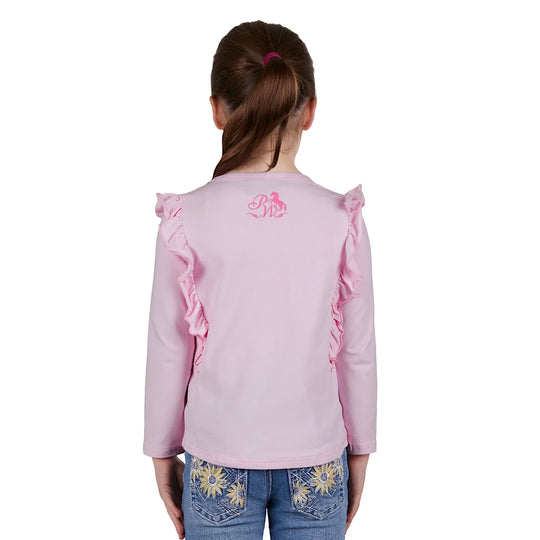 Pure Western - Girls Jina Frill Pink L/S Tee