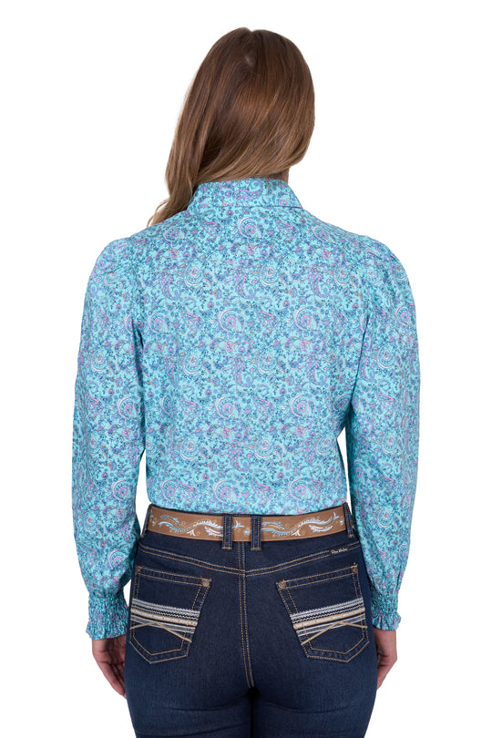 Pure Western - Womens Turquoise Riley Arena Shirt