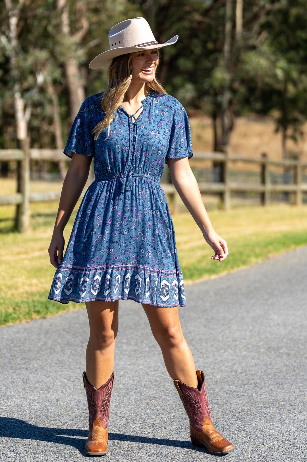 Pure Western - Womens Farrah Blue Dress