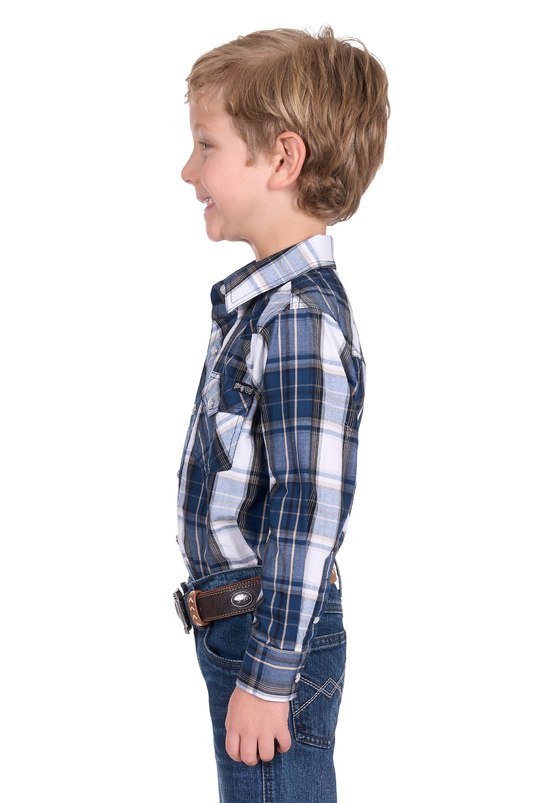Pure Western - Boys Nicholas Check Arena Shirt