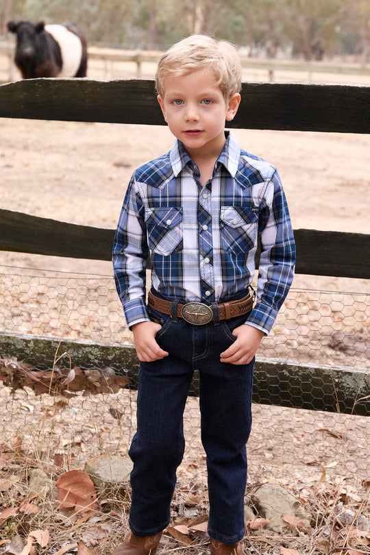 Pure Western - Boys Nicholas Check Arena Shirt