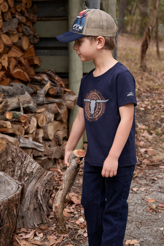Pure Western - Boys Samuel Navy Tee