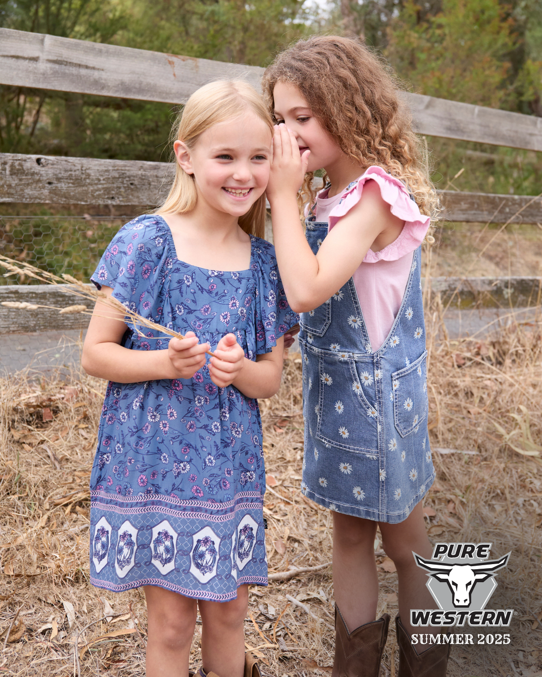 Pure Western - Girls Addison Pinafore Overalls