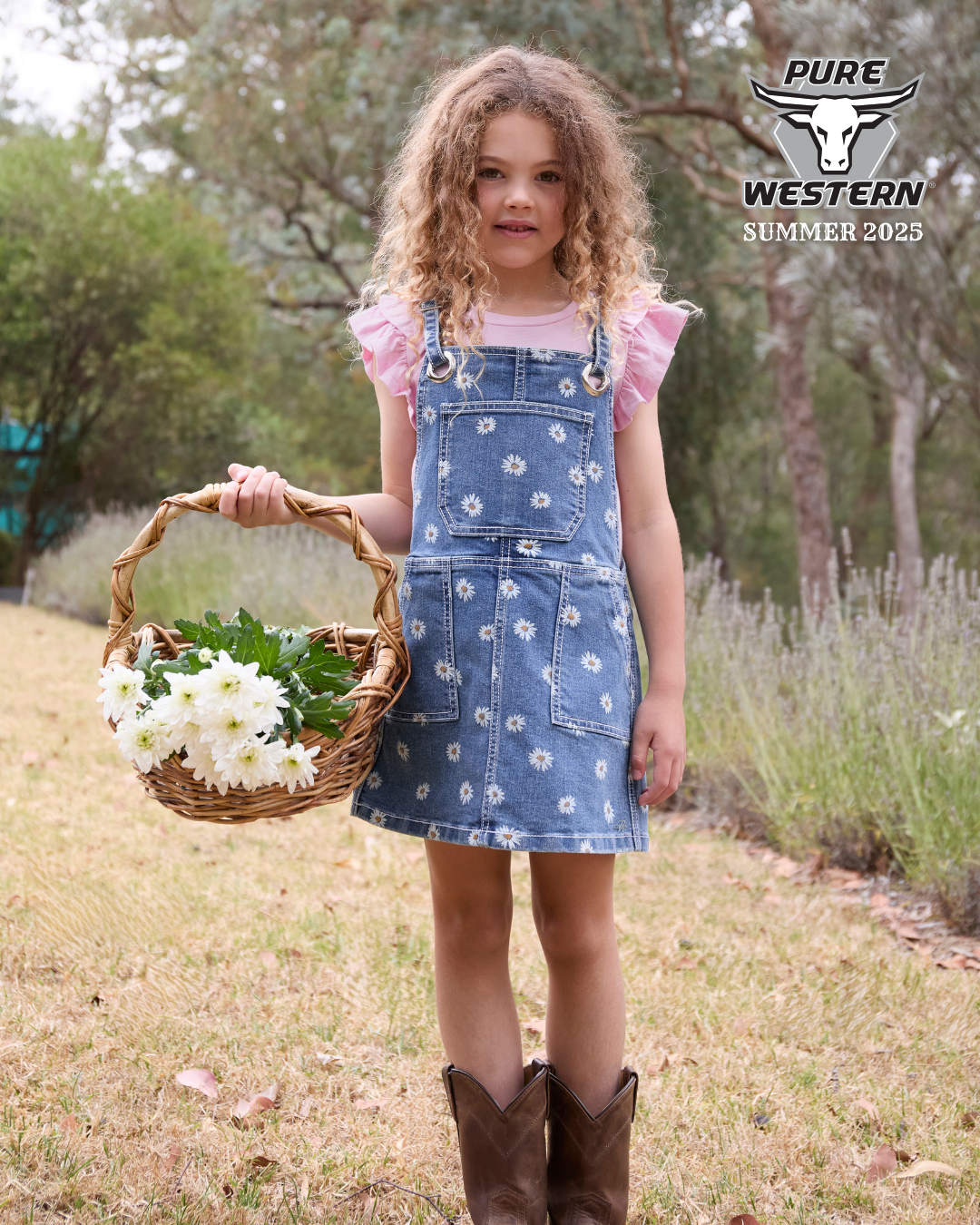 Pure Western - Girls Addison Pinafore Overalls