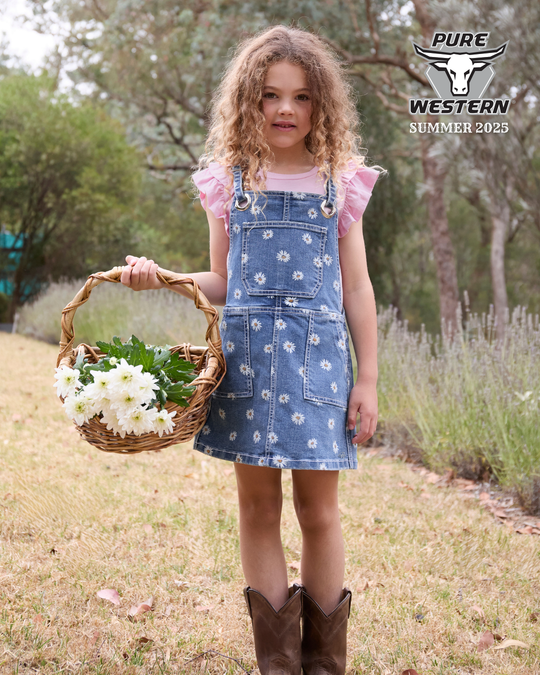 Pure Western - Girls Addison Pinafore Overalls