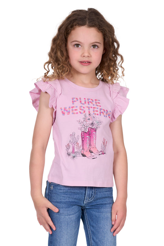 Pure Western - Girls Pink Pietta Tee