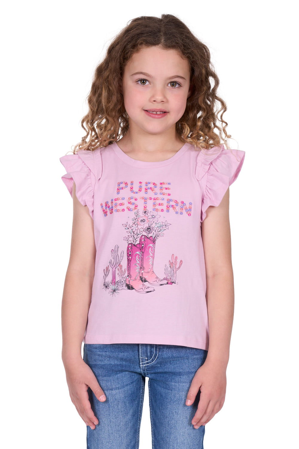 Pure Western - Girls Pink Pietta Tee