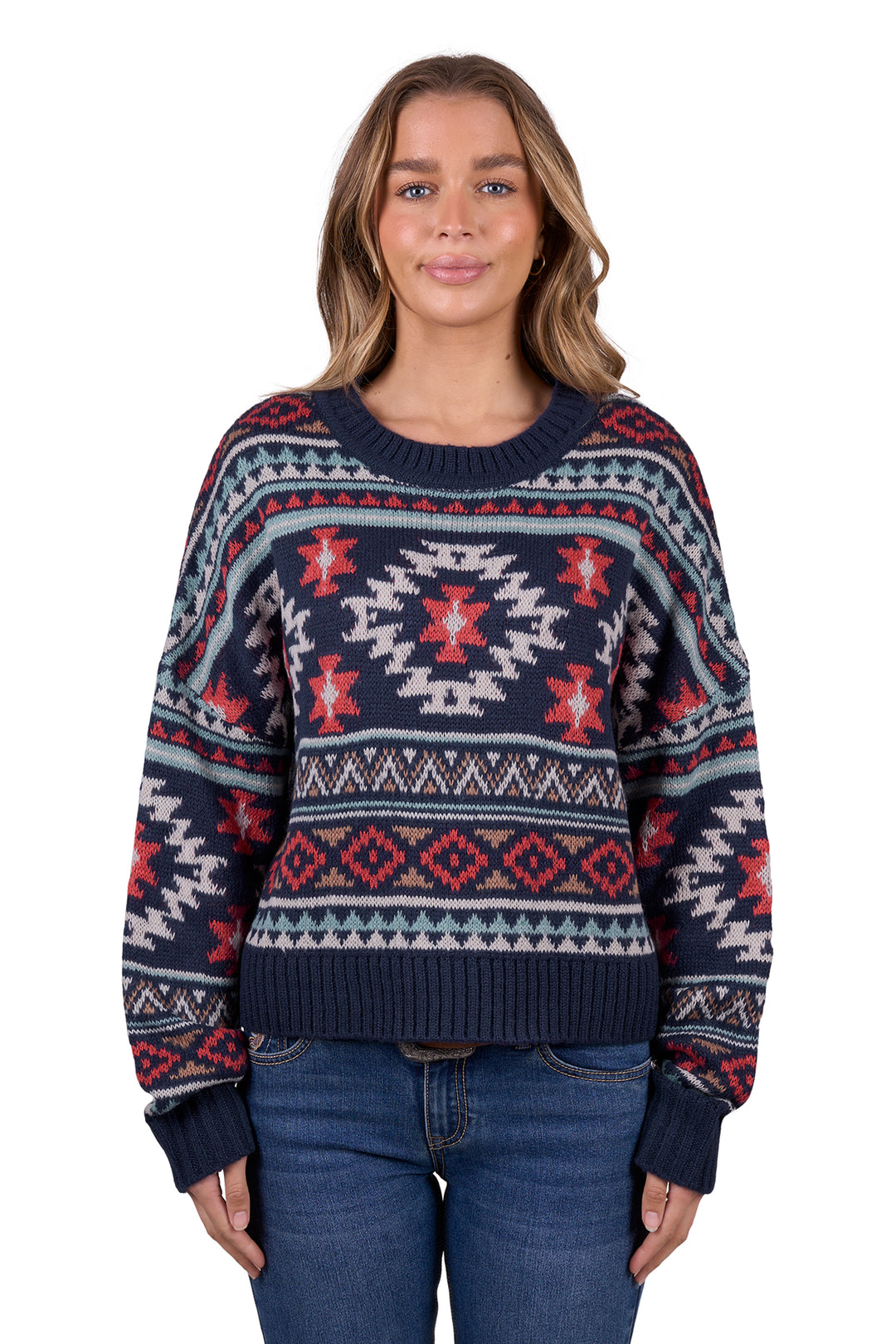 Pure Western - Womens Tracey Navy Jumper