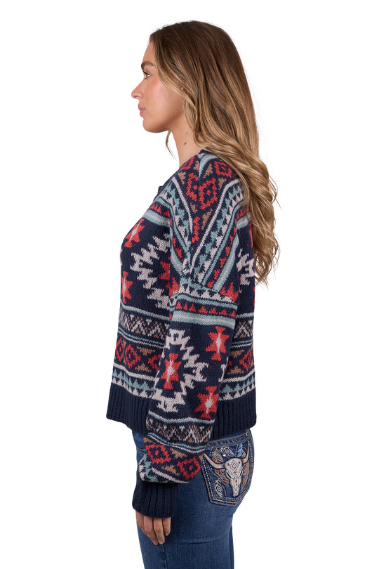 Pure Western - Womens Tracey Navy Jumper