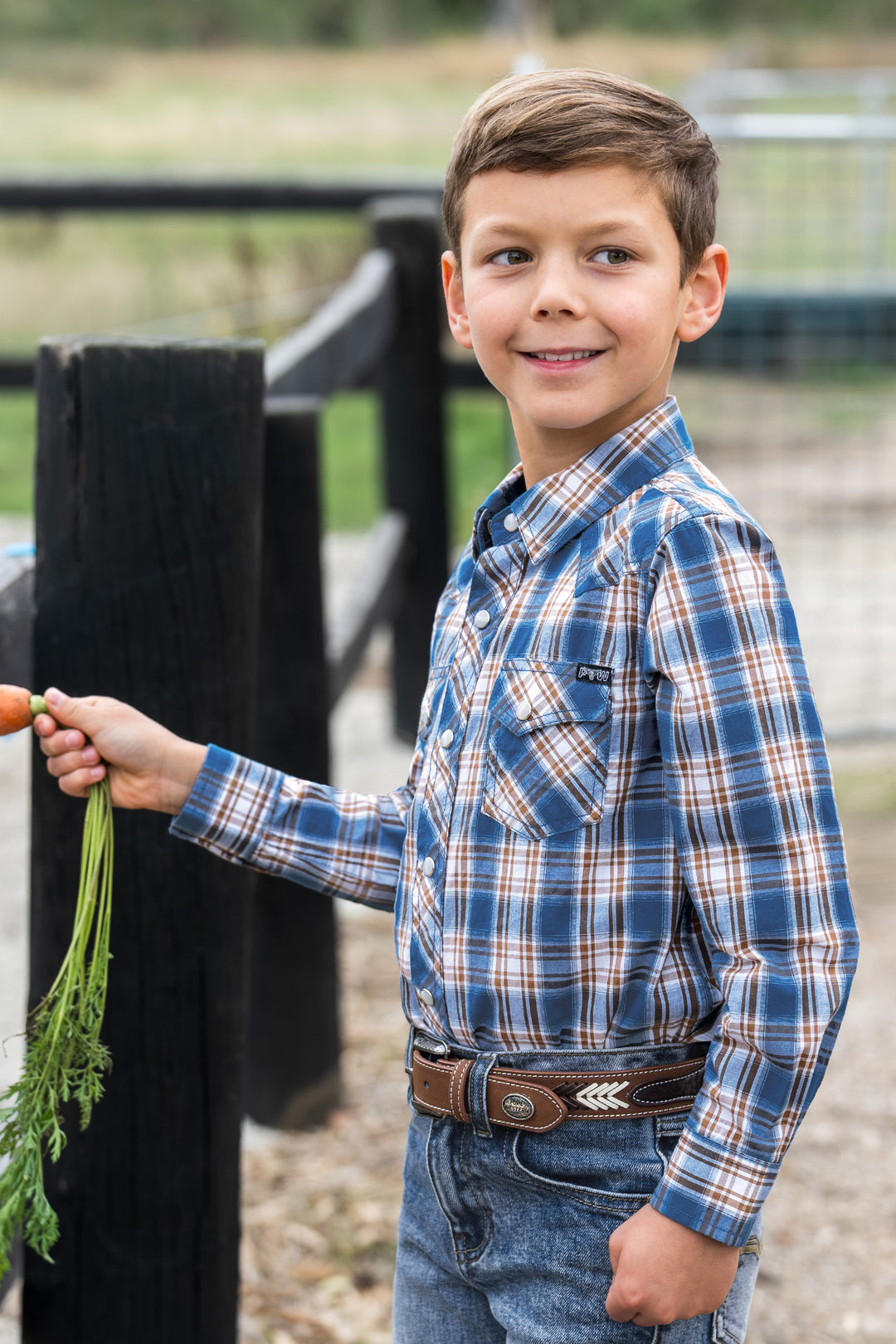 Pure Western - Boys Todd Check Arena Shirt