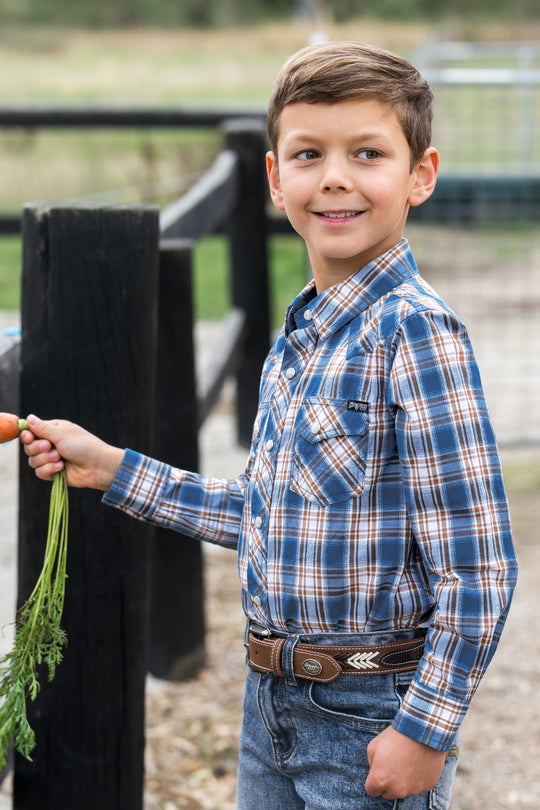 Pure Western - Boys Todd Check Arena Shirt