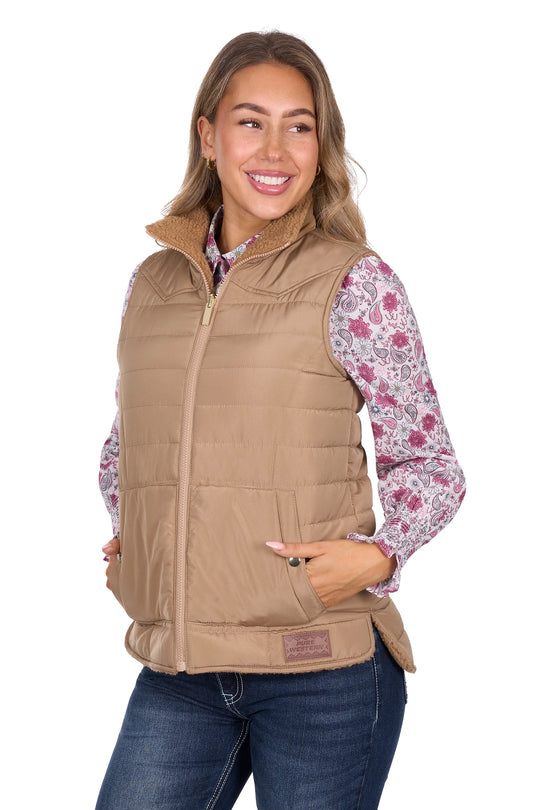 Pure Western - Women's Sherri Reversible Vest Tan