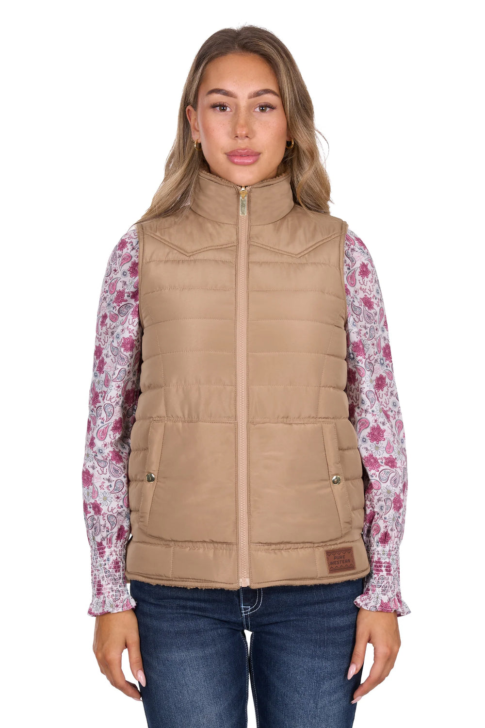Pure Western - Women's Sherri Reversible Vest Tan