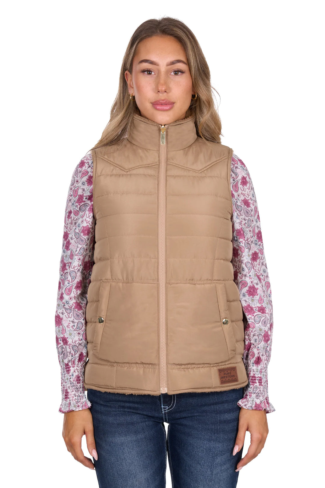 Pure Western - Women's Sherri Reversible Vest Tan