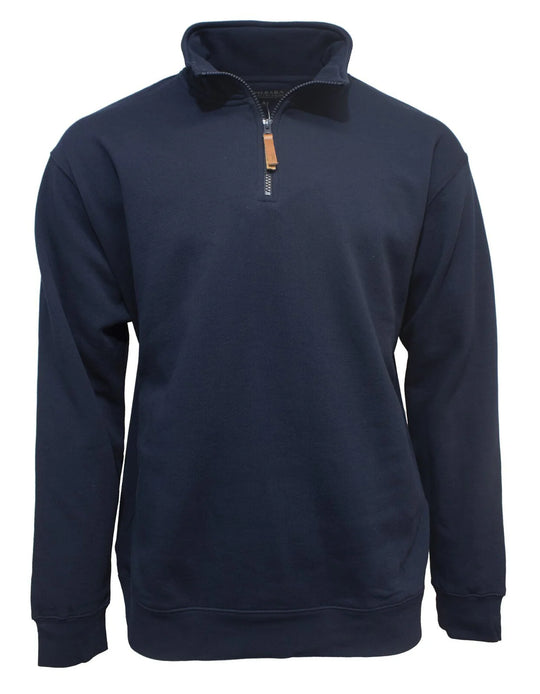 Pilbara - Men's Zipped Closed Front Fleece Pullover French Navy