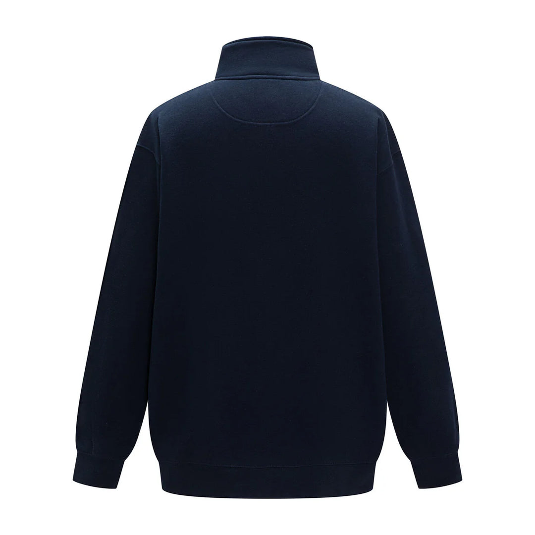 Pilbara - Men's Zipped Closed Front Fleece Pullover French Navy