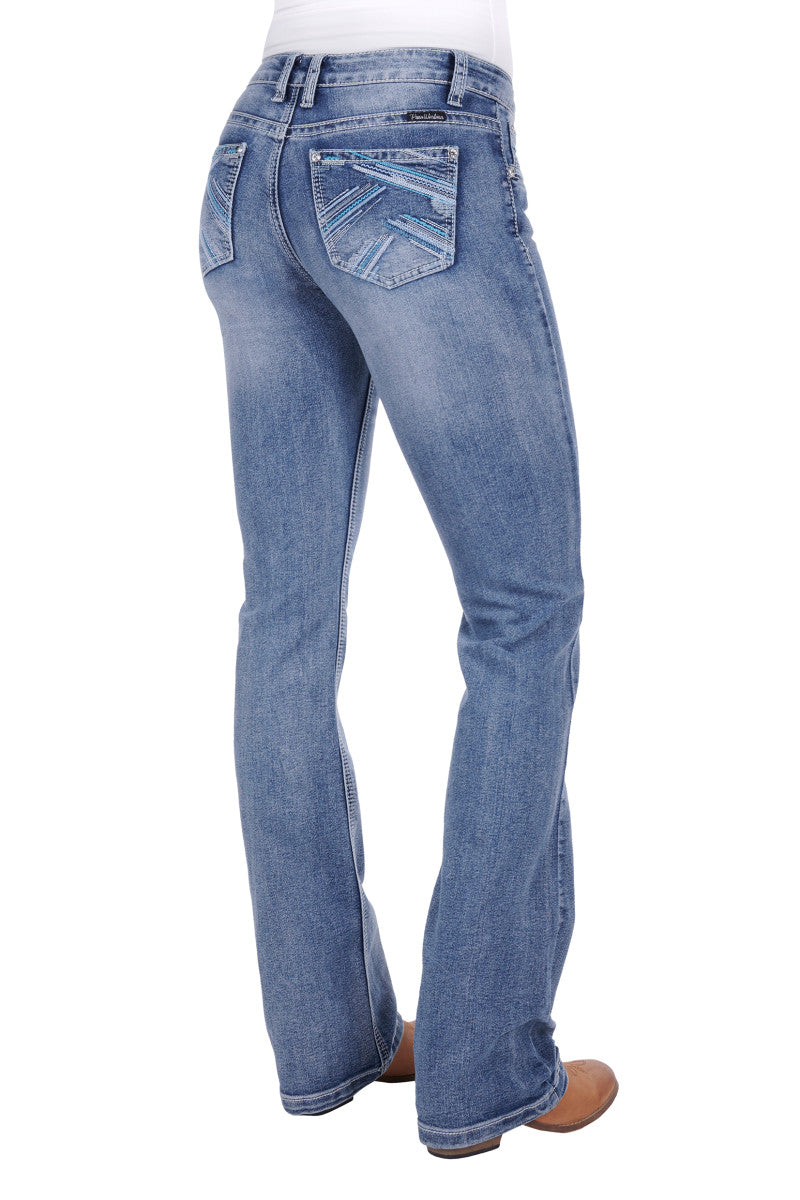 Pure Western - Womens Criss Cross Relax Rider Jean