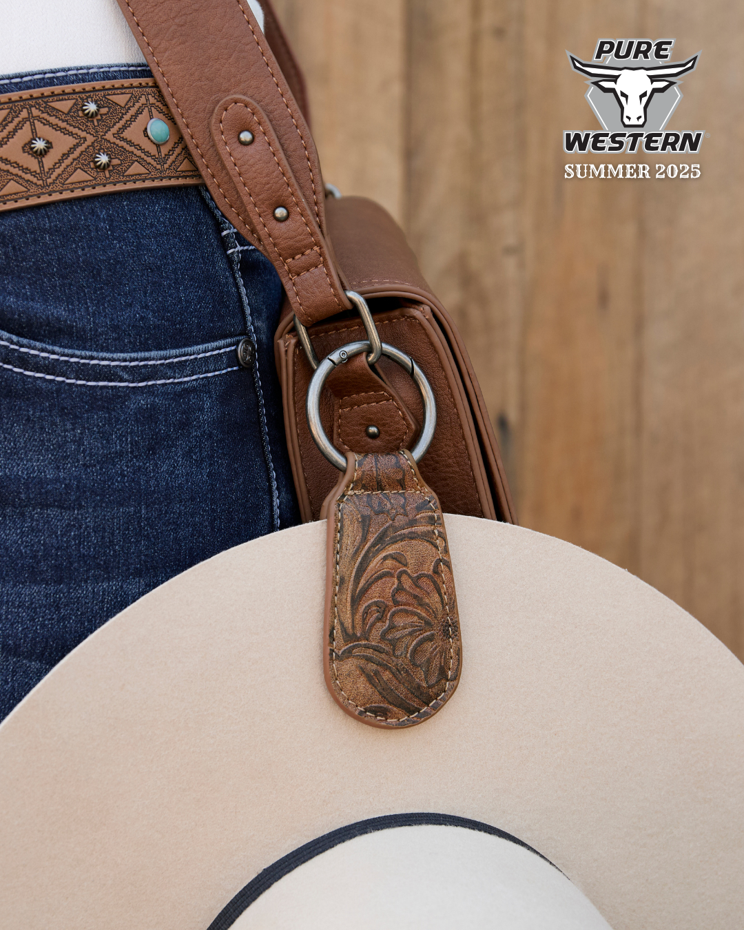Pure Western - Tooled Mia Hat Clip