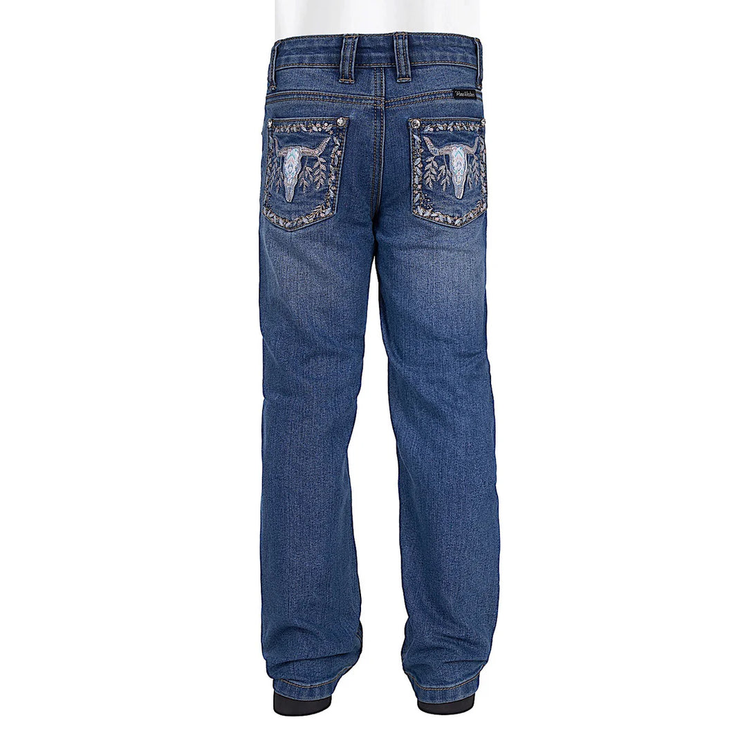 Pure Western - Girls Ariana Boot Cut Jean Retro Blue