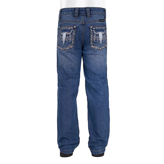 Pure Western - Girls Ariana Boot Cut Jean Retro Blue
