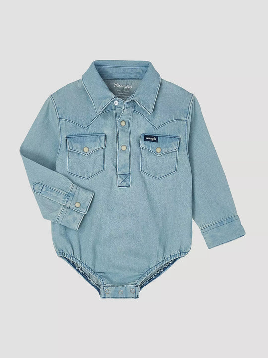 Wrangler - Baby Long Sleeve BodySuit Faded Blue