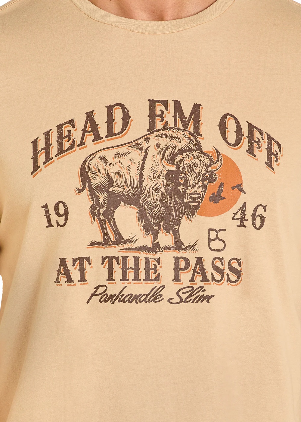 Panhandle Slim - Mens Tan Head Em Off Tee