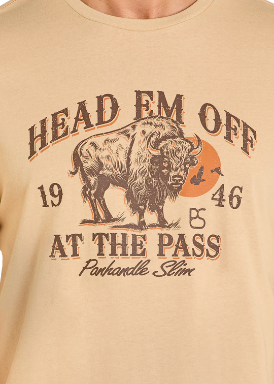 Panhandle Slim - Mens Tan Head Em Off Tee