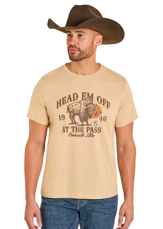 Panhandle Slim - Mens Tan Head Em Off Tee