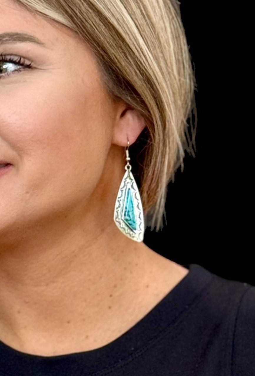 West & Co - Turquoise Triangular Earring