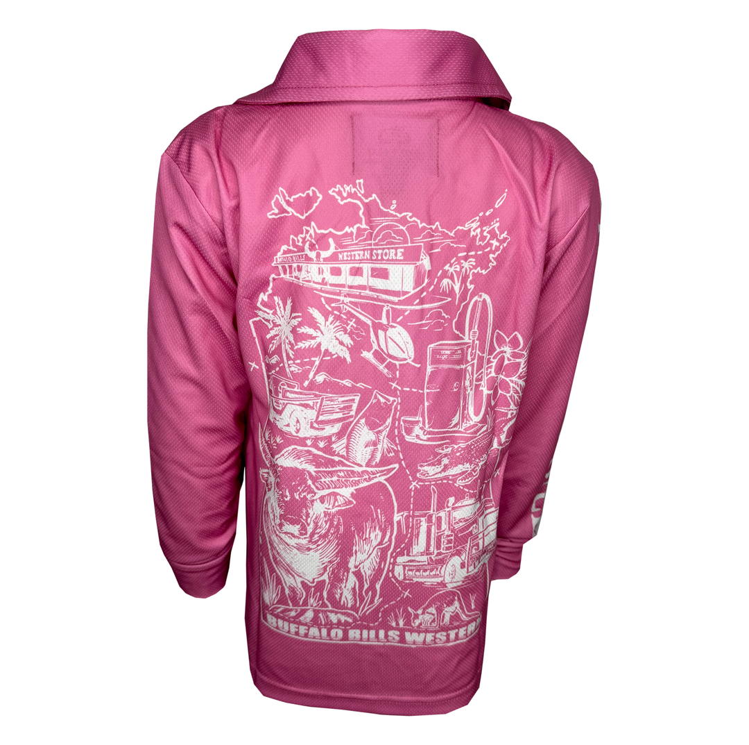 BBWS - Kids Pink NT Map Fishing Shirt