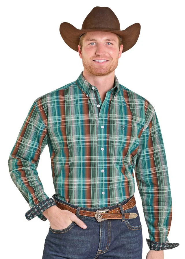 Panhandle Slim - Mens Emerald Plaid Arena Shirt