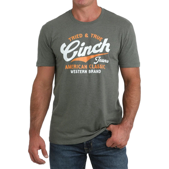 Cinch - Mens Cruz Olive Green Logo Tee