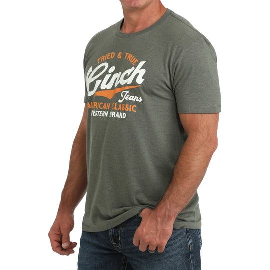 Cinch - Mens Cruz Olive Green Logo Tee