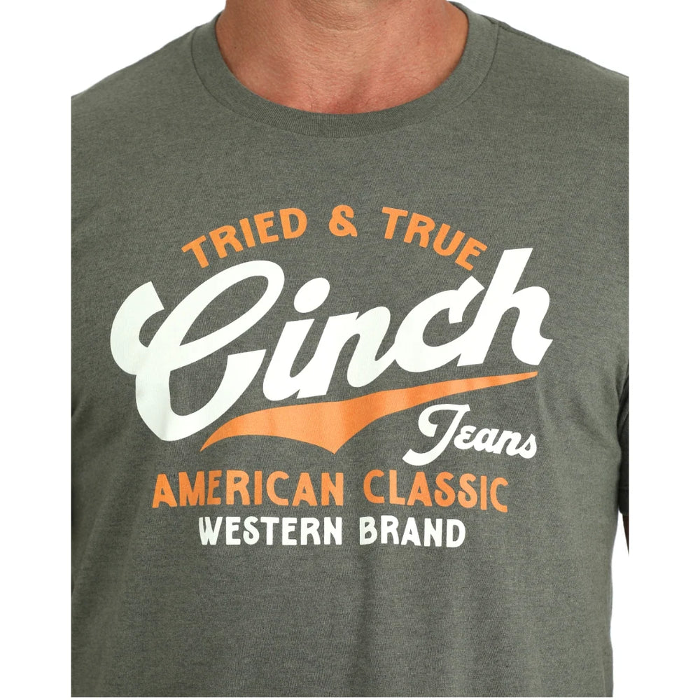 Cinch - Mens Cruz Olive Green Logo Tee