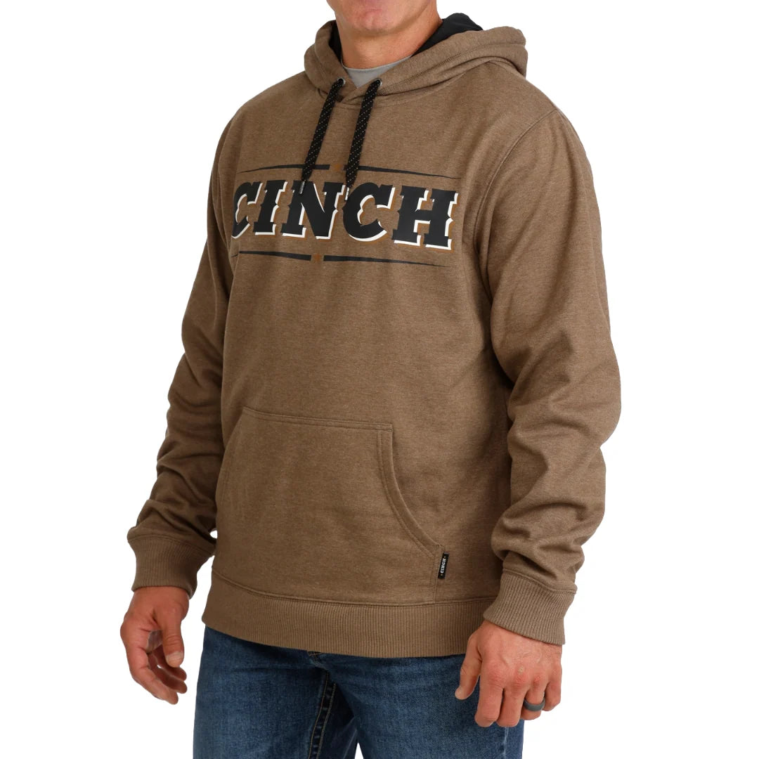 Cinch - Mens Brown Heather Logo Pullover Hoodie