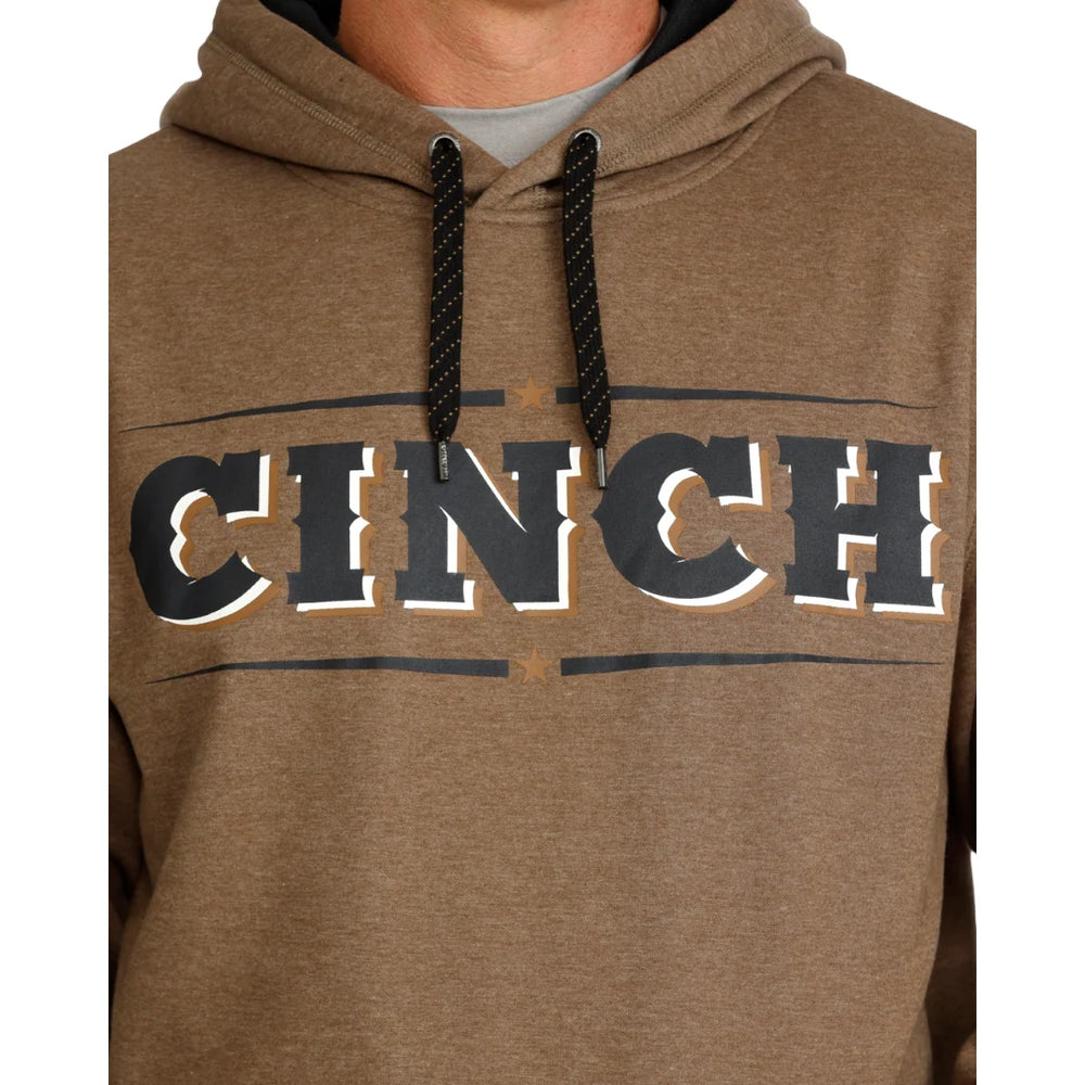 Cinch - Mens Brown Heather Logo Pullover Hoodie