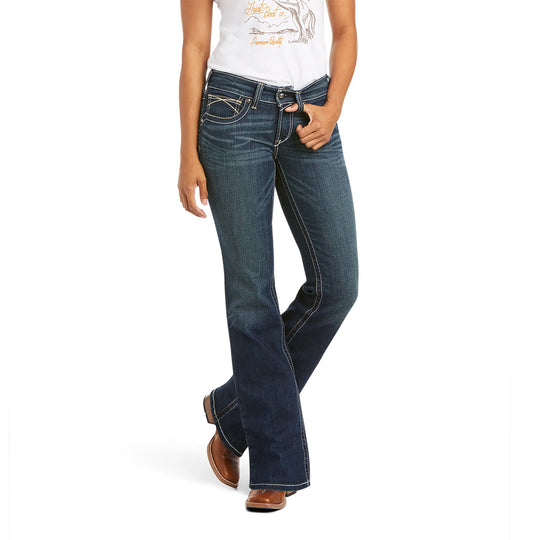 Ariat - Womens Real Mid Rise Whipstitch Ocean Jeans